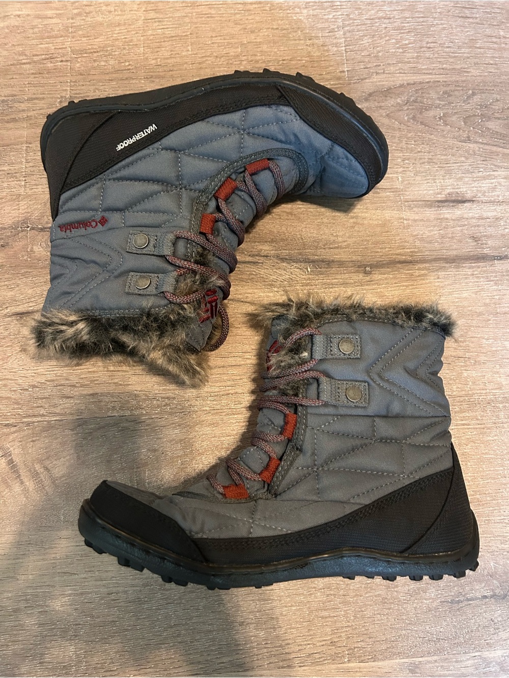 Columbia Minx Shorty III Womens Snow Boots Gray Waterproof Insulated Ankle